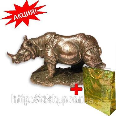 A statuette "Rhino" 18cm pomegrana is a symbol of confidence 