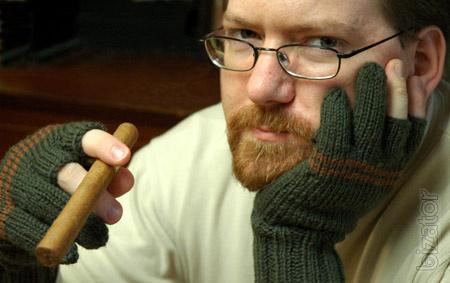 Men's knitted gloves Smoking area 
