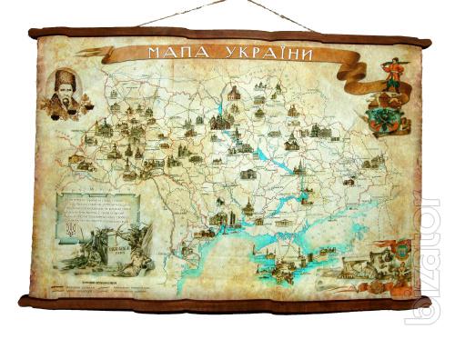corporate gifts, gifts for new year 2015, unique gifts to colleagues, map of Ukraine on hudojestvennom canvas, Ukrainian Souvenirs 
