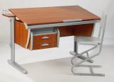 School Desk-Rastishka "DEMI" with curbstone DAY.15-04 + orthopedic chair DAY.01, color Calvados/grey