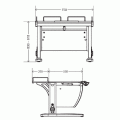 Children's Desk-transformer "DEMI" with orthopedic chair: table-row DAY.14-01 + chair DAY.01, maple color/blue 