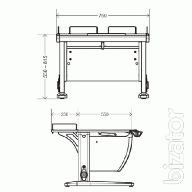 Children's Desk-transformer "DEMI" with orthopedic chair: table-row DAY.14-01 + chair DAY.01, maple color/blue 