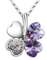 Pendant with chain purple Clover