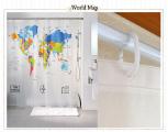 Shower curtain bath world Map 