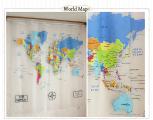 Shower curtain bath world Map 