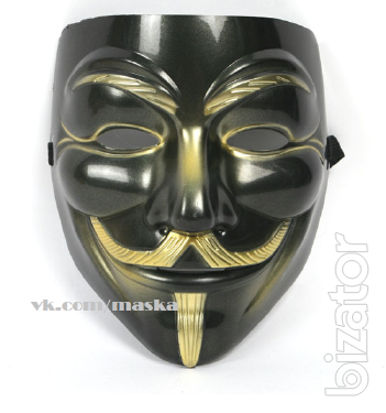 The Guy Fawkes Mask (Black). New! 