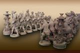 Chess from malachite. 