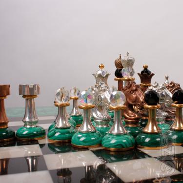 Chess from malachite. 