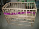 Cribs made of wood, mattresses, bed 