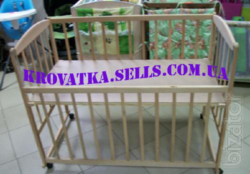 Cribs made of wood, mattresses, bed 