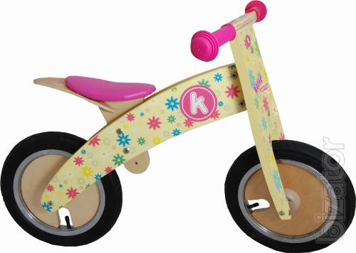 Wooden anglistische running bikes Kiddimoto Kurv 