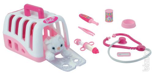 Veterinary set of Barbie with a kitten 