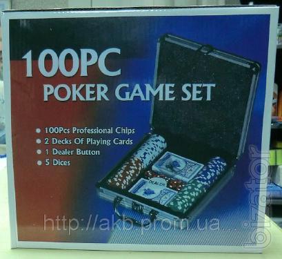A set of poker on 100 chips with denominations 