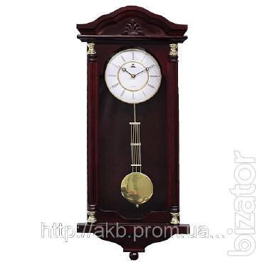 Wall clock made of wood with a pendulum FUDA HW065, 59cm 