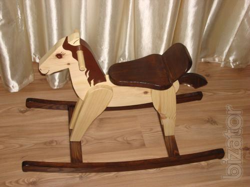 The rocking horse No. 2 (natural wood, handmade) 