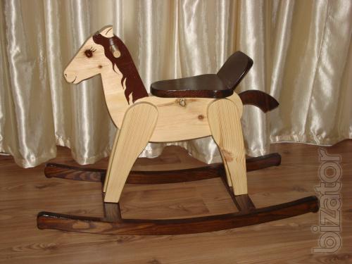 The rocking horse No. 2 (natural wood, handmade) 