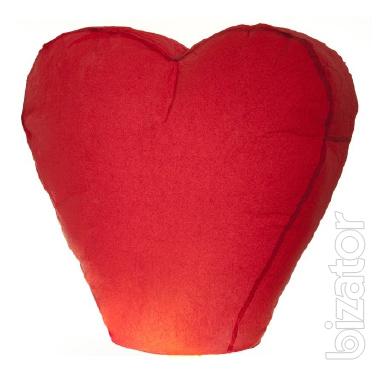 Sky lanterns in the shape of a heart 