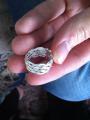 Fashionable ring on the ring finger 