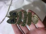 Vintage folding pendant "owl" on a long chain 