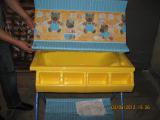 Baby bath with stand and changing table.