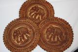 Coasters for cups made of Buffalo skin 