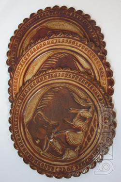 Coasters for cups made of Buffalo skin 