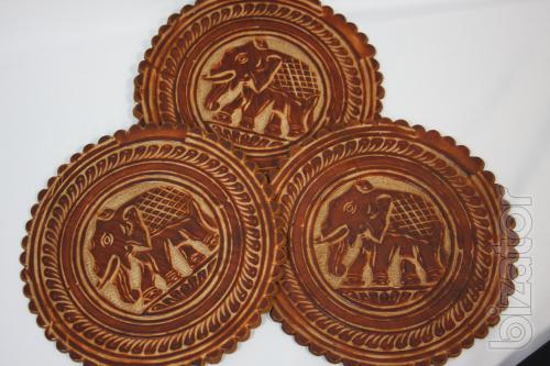 Coasters for cups made of Buffalo skin 