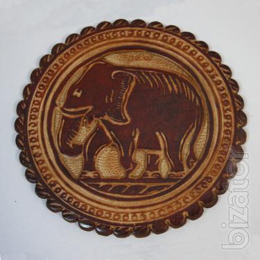 Coasters for cups made of Buffalo skin 