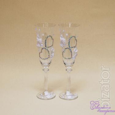 Wedding glasses painted 