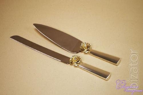 Knife and blade for a wedding cake Roses 