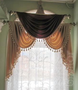 Designer curtains, lambrequins, bedspreads, tablecloths, curtain rods, blinds... 