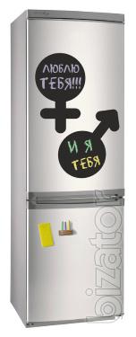 Magnetic whiteboard on the fridge for records chalk 