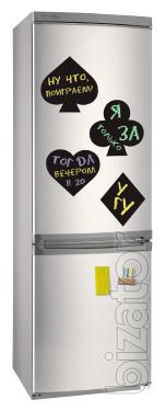 Magnetic whiteboard on the fridge for records chalk 