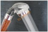 Shower filter with mineral filler ionizer. 
