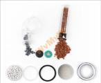Shower filter with mineral filler ionizer. 