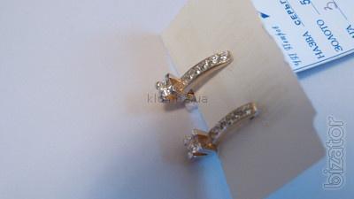 Sell gold earrings, sample 585, diamond model. Producer price!!! 