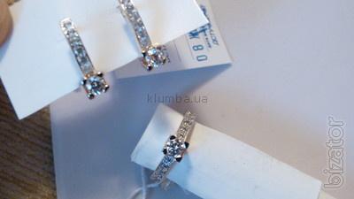 Sell gold earrings, sample 585, diamond model. Producer price!!! 