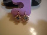 Very beautiful gold earrings with natural blue Topaz 