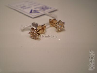Sell New gold earrings flowers!!! Very cheap!!! Producer price!!! 570 UAH!!! 