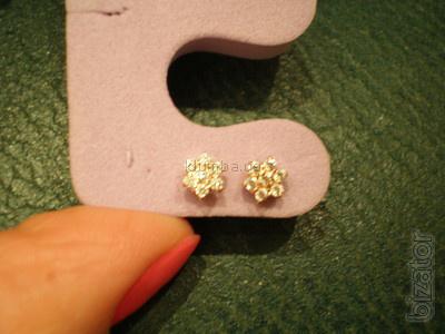Sell New gold earrings flowers!!! Very cheap!!! Producer price!!! 570 UAH!!! 