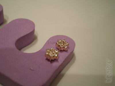 Sell New gold earrings flowers!!! Very cheap!!! Producer price!!! 570 UAH!!! 