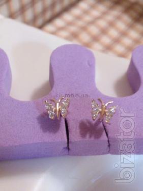 Sell gold earrings butterfly!!! 