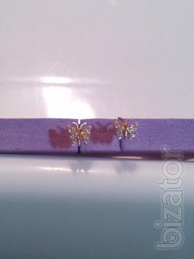 Sell gold earrings butterfly!!! 