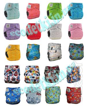 Reusable Coolababy diapers with a double row of buttons 