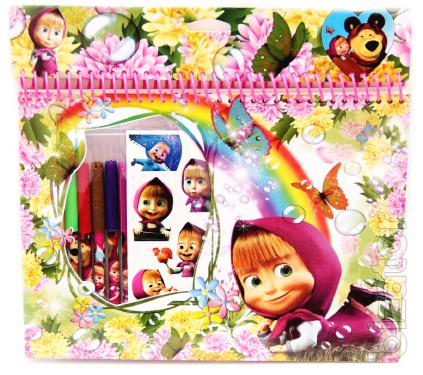 A young artist with stickers and markers , in the range 