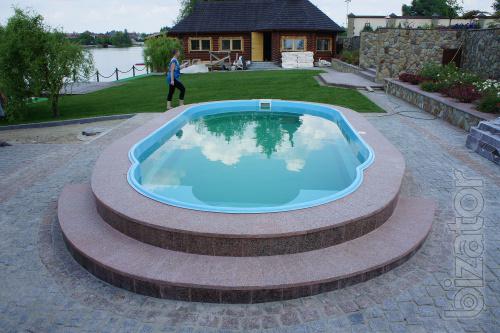 The cover for composite pools Etalon. Covers for swimming pools. Cover the pool. 