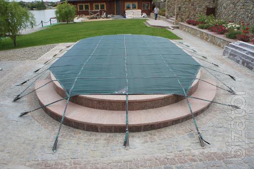 The cover for composite pools Etalon. Covers for swimming pools. Cover the pool. 