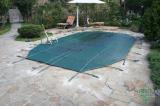 The cover pool Blue lagoon. The cover for composite pool.