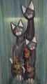 Cat figurine wooden 
