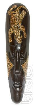 Wooden mask wall 